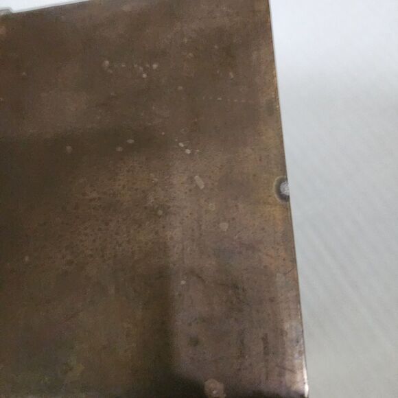 Unmarked Metal Trinket Box with attached Lid 5"x 5" x 5" - Picture 12 of 13